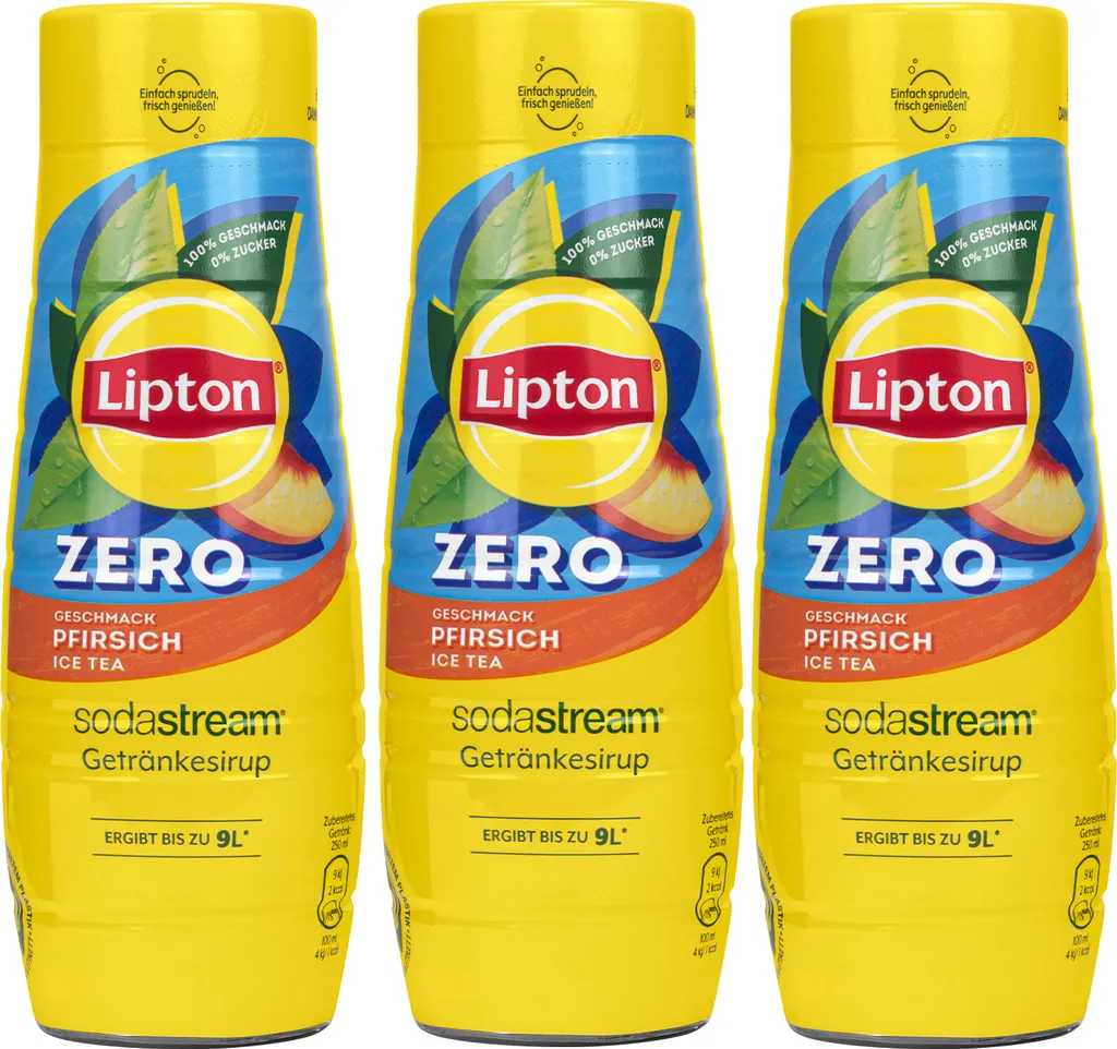 Syrup for SodaStream Lipton Iced Tea Peach Zero 440ml, 3 pieces