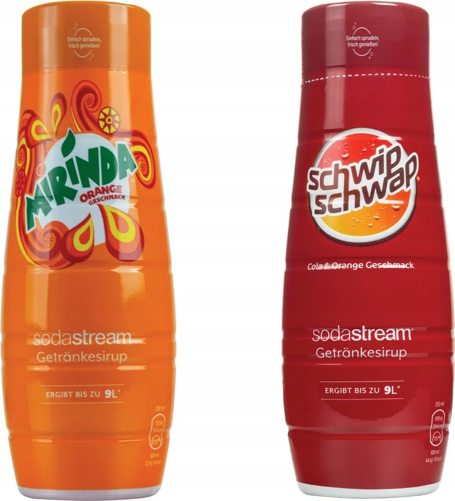 Syrup for SodaStream Mirinda + Schwip Schwap Cola Orange, 440 ml, 2 pieces
