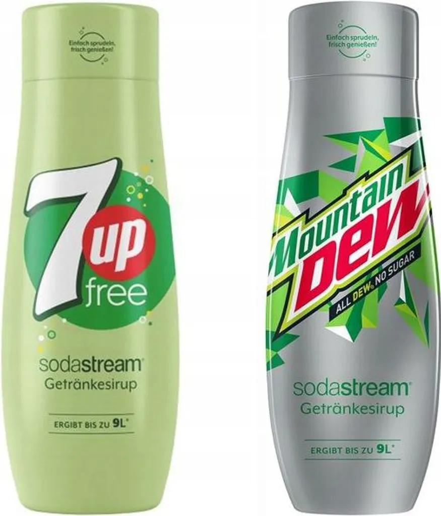 Syrup for SodaStream Mountain Dew zero, 7UP Free, 440ml, 2 pieces 880 ml