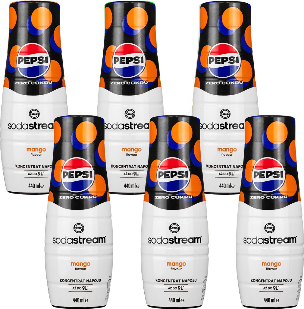 SodaStream Pepsi Max Mango syrup 440ml, 6 pieces