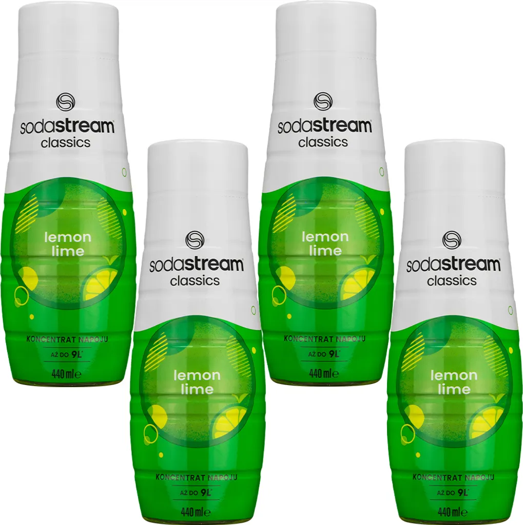 SodaStream Lemon-Lime Syrup 440ml, 4 pieces