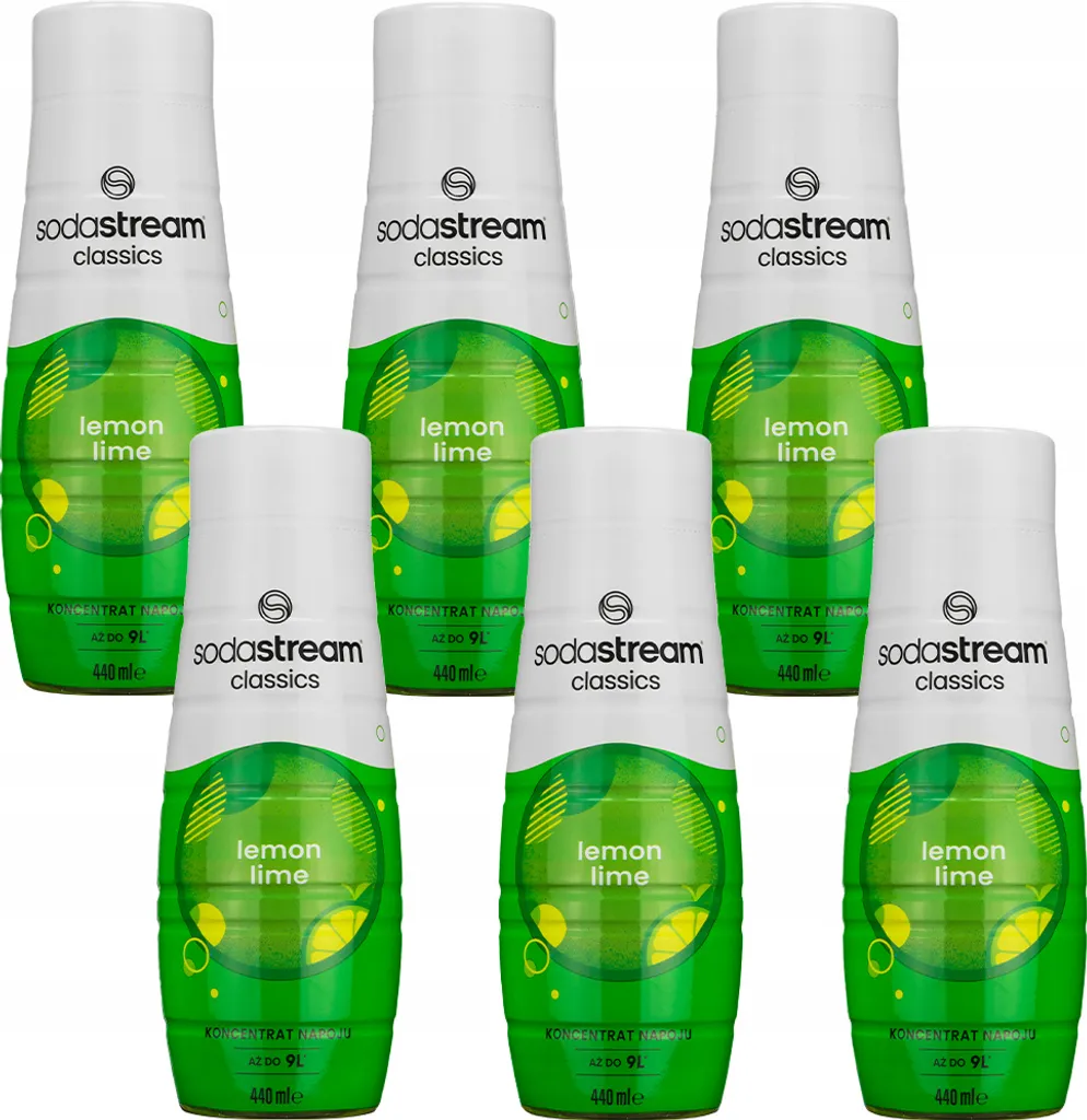 SodaStream Lemon-Lime Syrup 440ml, 6 pieces