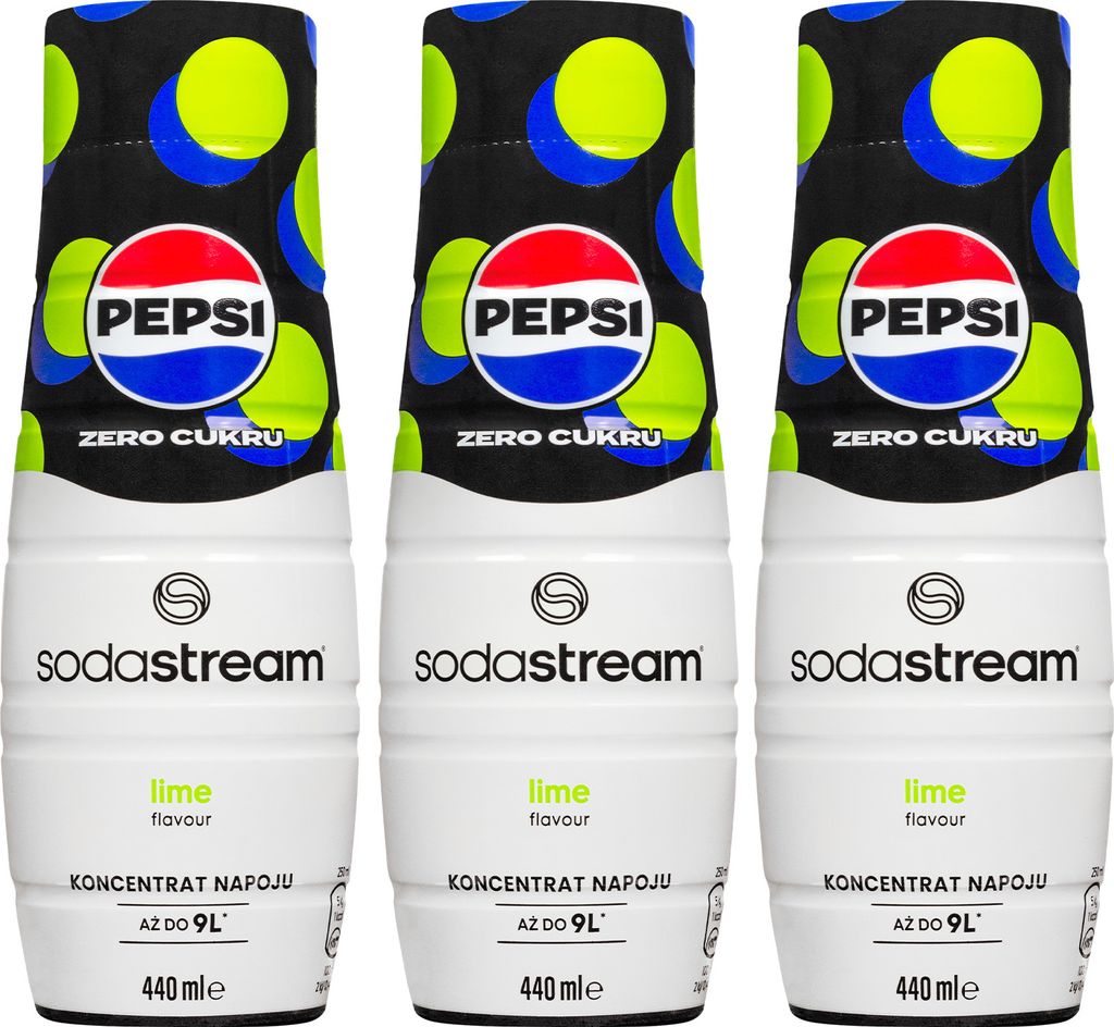 Syrups for SODASTREAM Pepsi MAX Lime, 440ml, 3 pieces