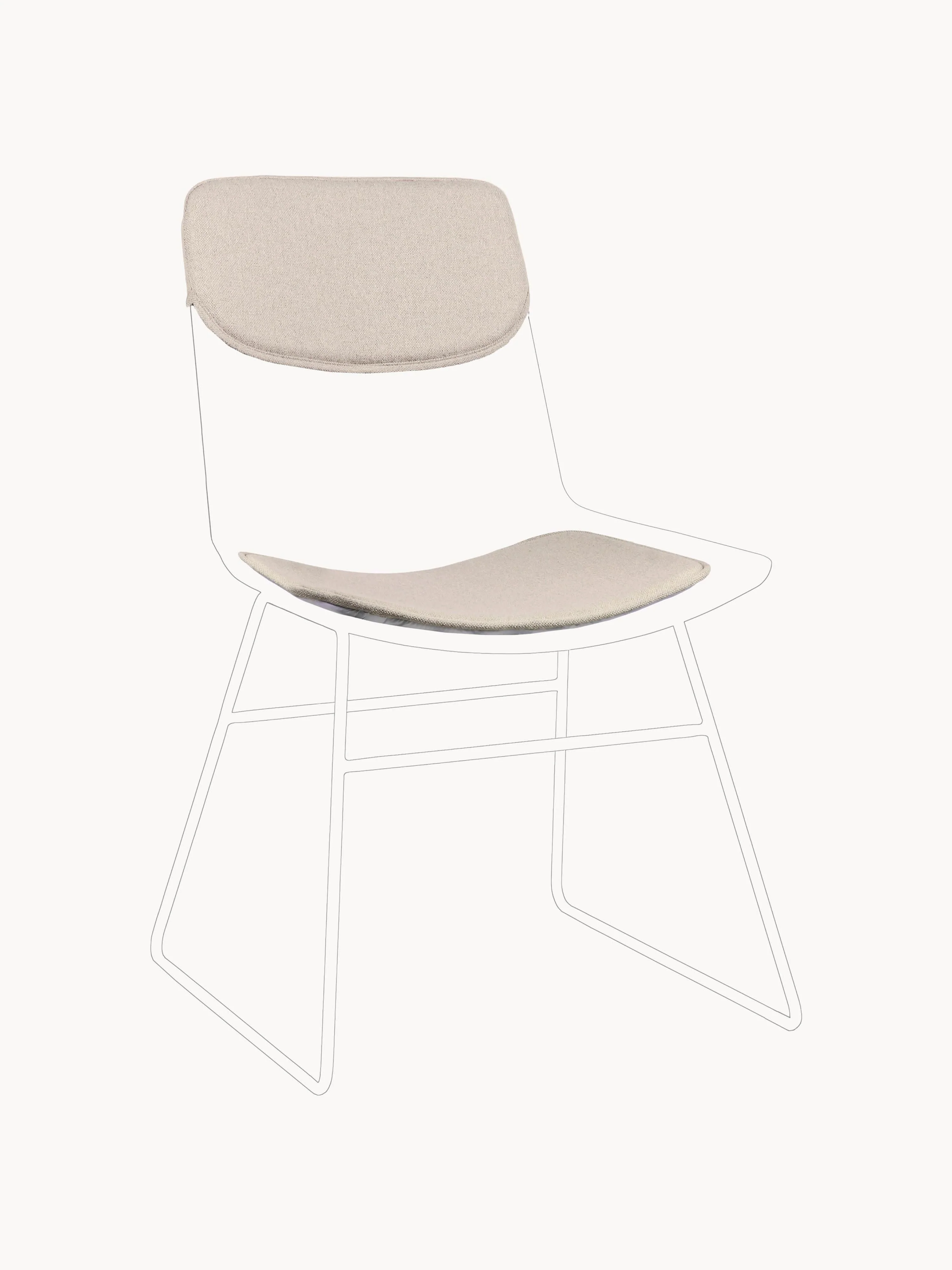 HKliving Seat cushions for Wire metal chair, set of 2