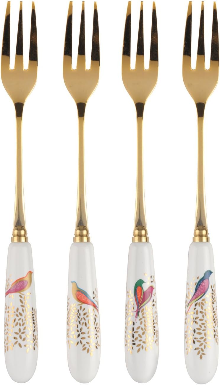 Sara Miller for Portmeirion Chelsea Pastry Forks Set of 4, Ceramic Multi-Colour, 170 x 140 x 35 cm