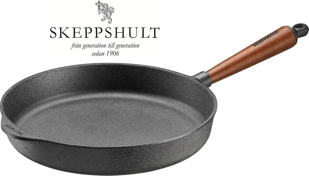 Skeppshult cast iron serving pan Ø 28 cm, height 5.5 cm with walnut handle