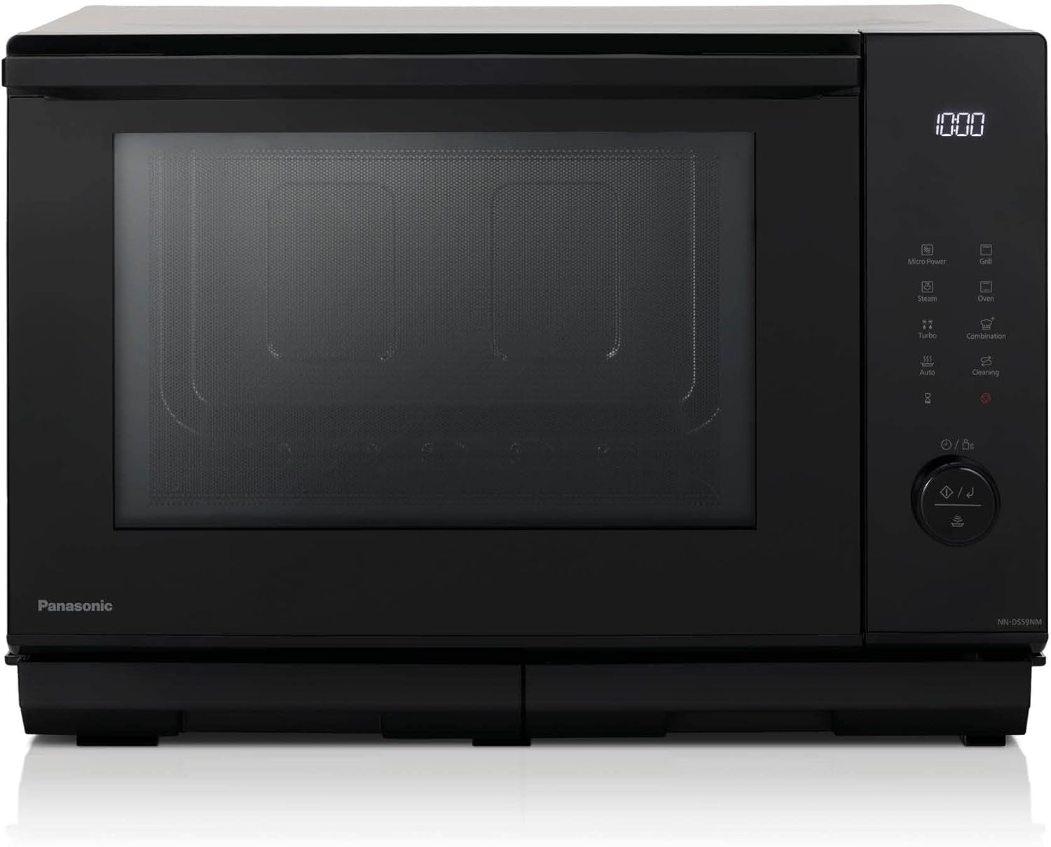 Panasonic NN-DS59NMETG 4-in-1 Microwave & Grill Combination Flatbed, 27 Litres, 1000 W, Two-Level Cooking, Genius Sensor, 32 Automatic Programmes, Grill Tray, Easy to Clean, Black
