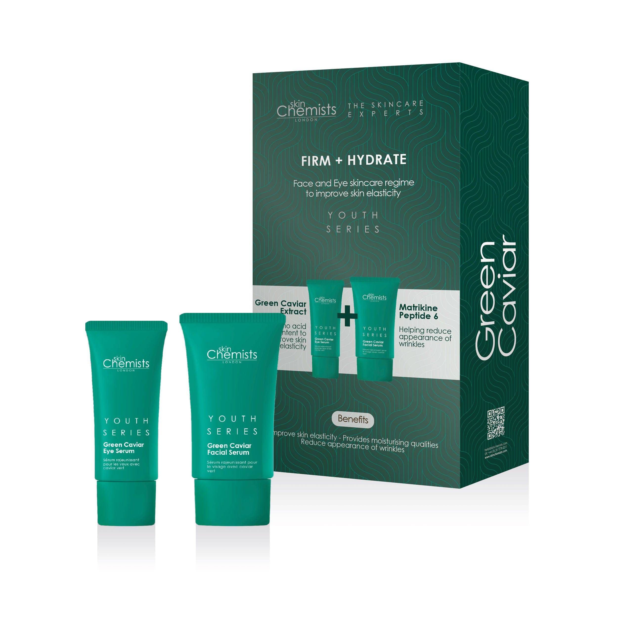 skinChemists Youth Series Green Caviar Eye Serum + Green Caviar Face Serum 45 ml