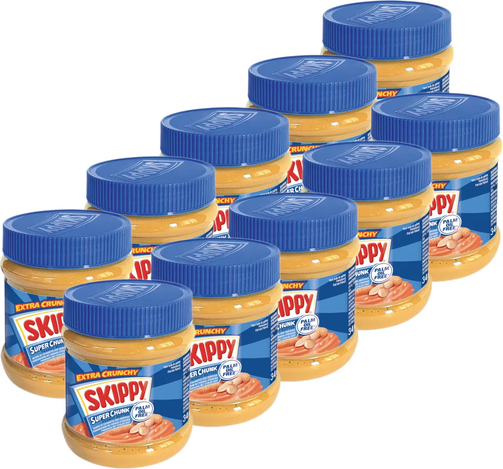 SKIPPY 10x Peanut Butter "SuperChunk" Crunchy Peanut Butter Palm Oil Free 10x 340g