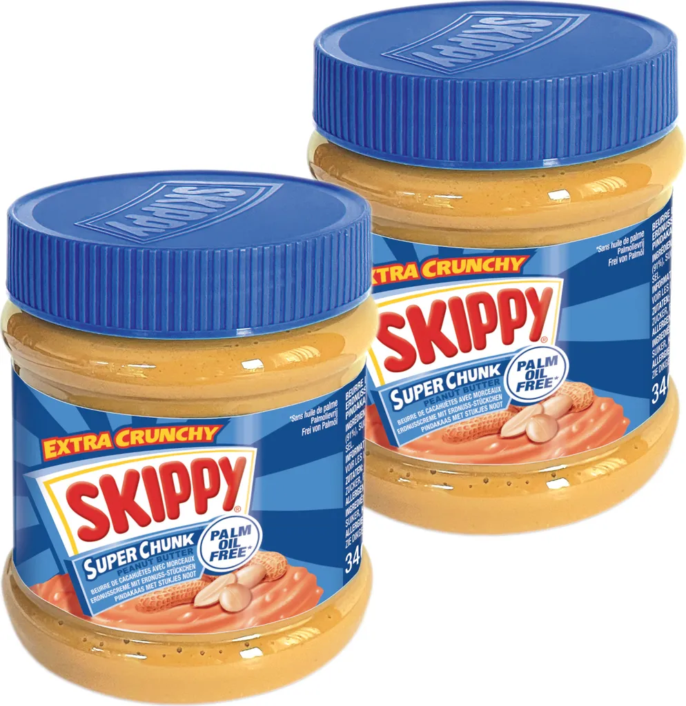 SKIPPY 2x Peanut Butter "Super-Chunk" Peanut Butter Crunchy Without Palm Oil 2x 340g