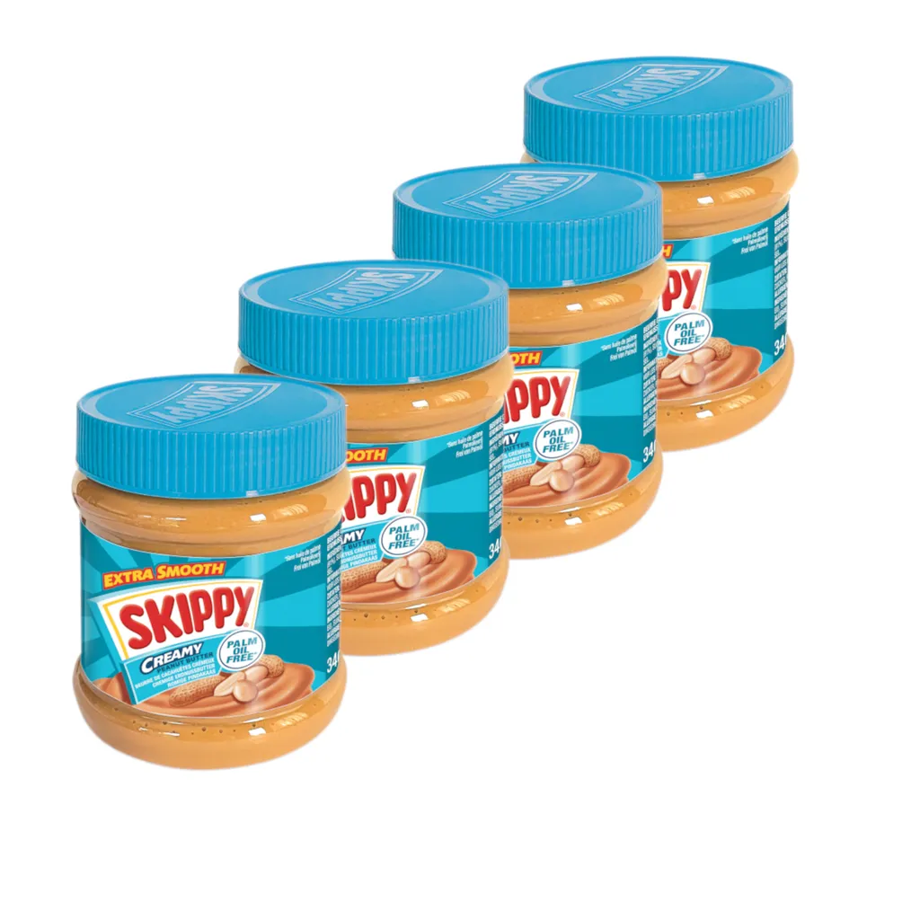SKIPPY 4x peanut butter "Creamy" Peanut Butter Extra Smooth without palm oil 4x 340g