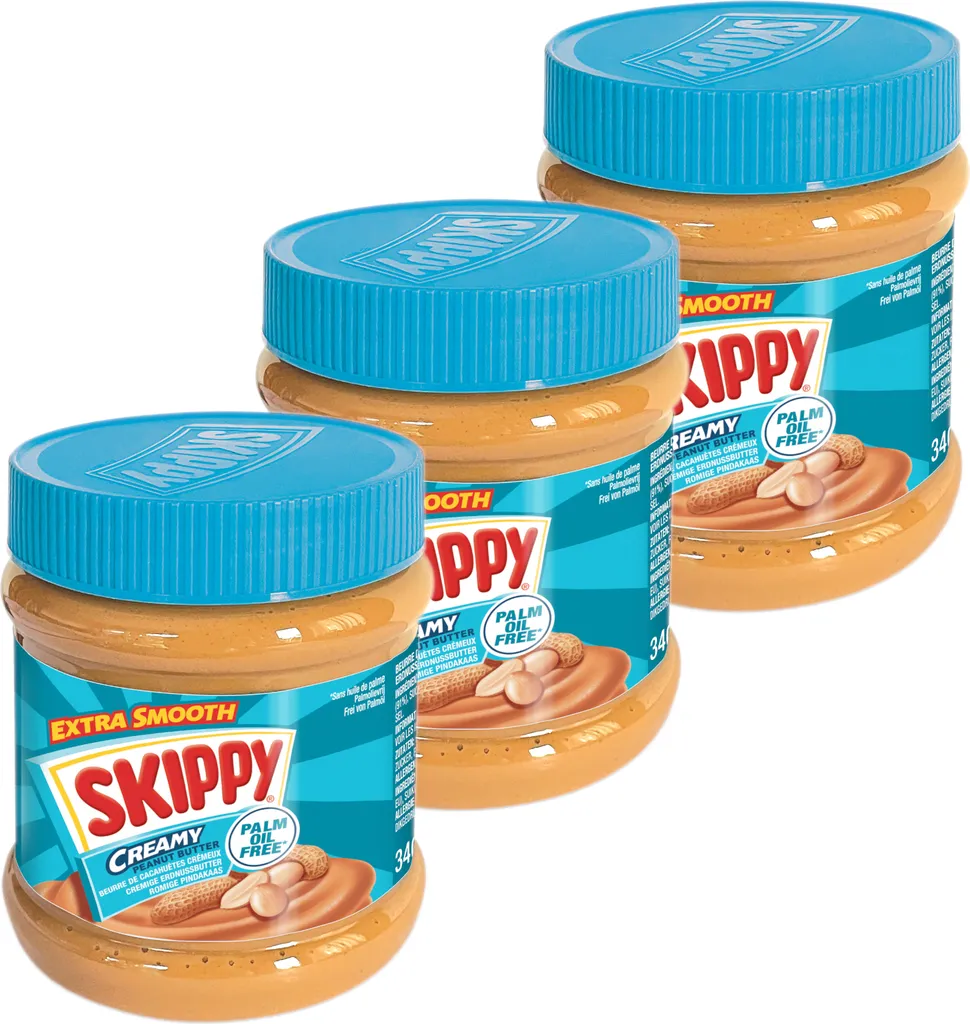 SKIPPY Peanut Butter 3x "Creamy" Peanut Butter Extra Smooth No Palm Oil 3x 340g
