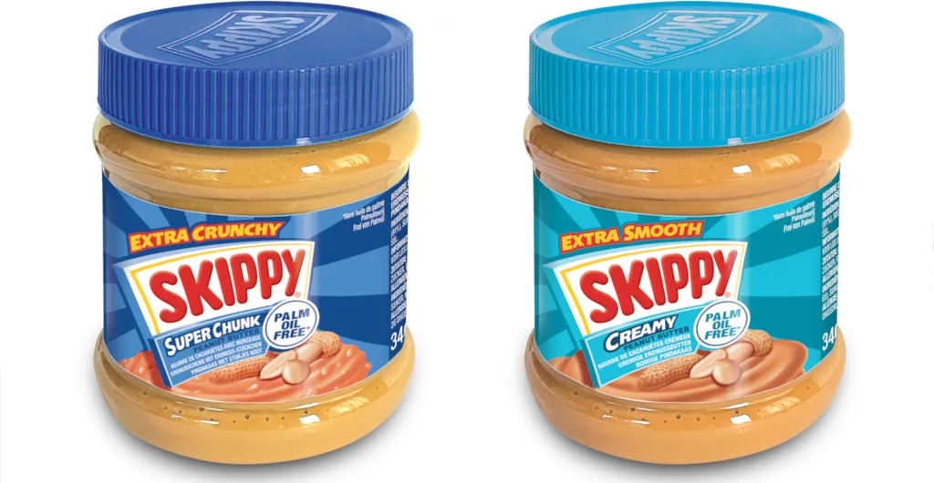 SKIPPY Peanut Butter Bundle: 1x "Creamy", 1x "Super Chunk", palm oil-free, 2x 340g