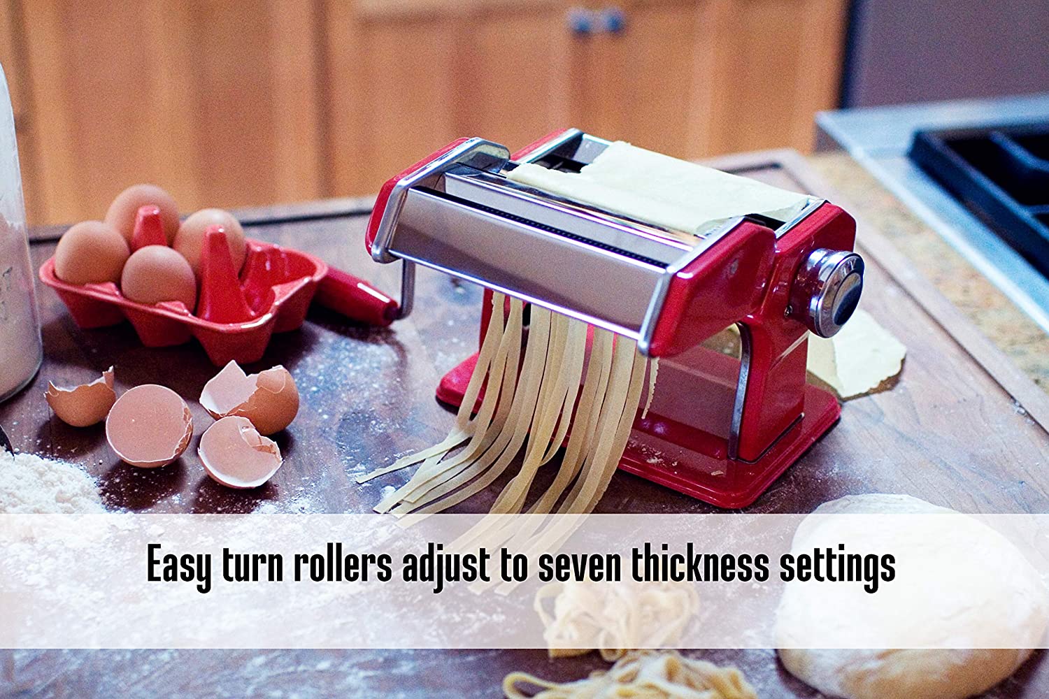 Weston Manual Pasta Machine, 6 Inch, Red by Weston