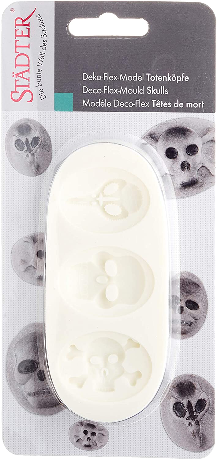Staedter Städter Deko-Flex Model Skulls Silicone Rubber White 4 cm