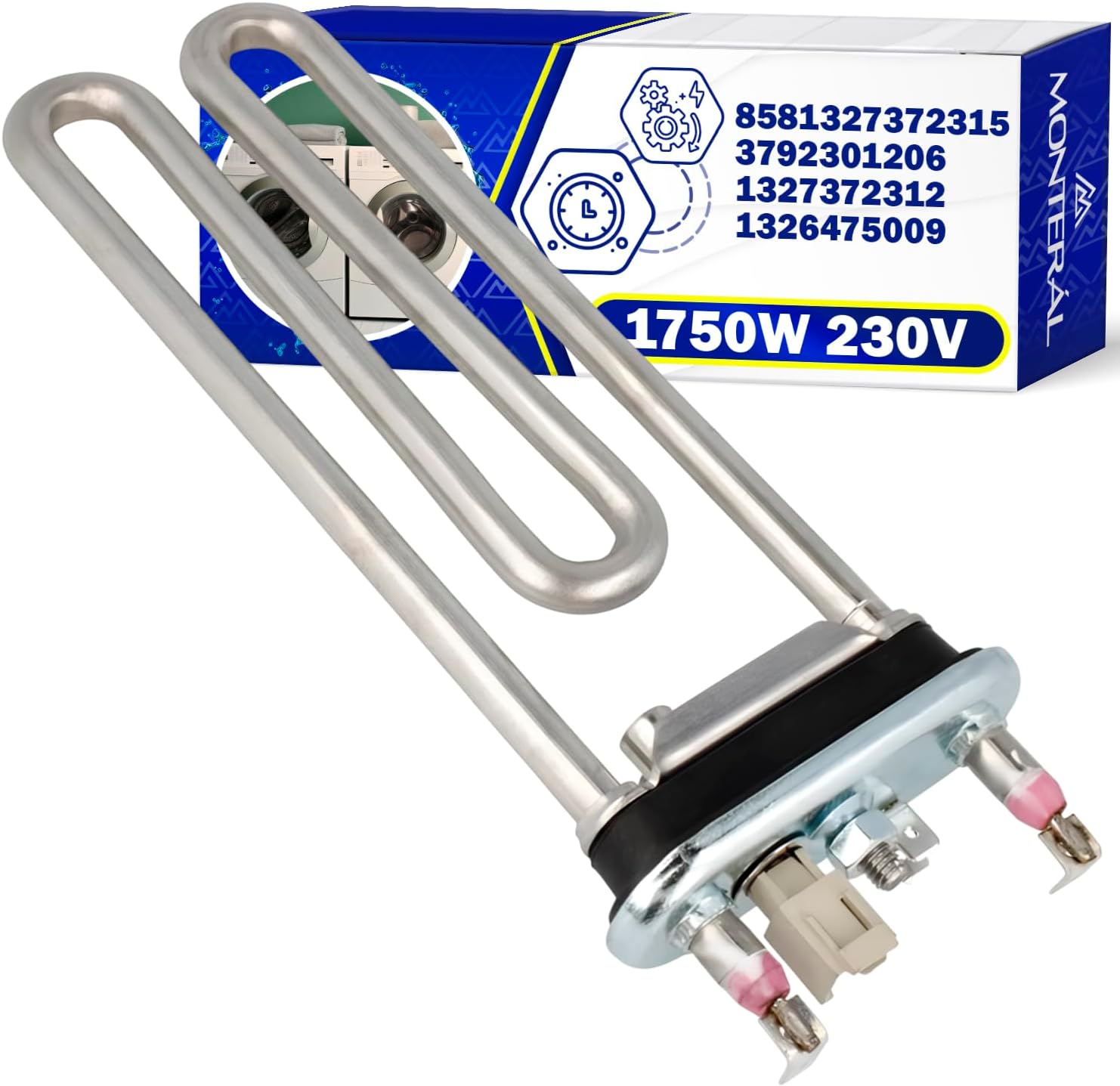 Washing Machine Heating Rod 1750 W 230 V with Original Code 8581327372315 3792301206 1327372312 1326475009 for Electrolux for AEG MONTERAL