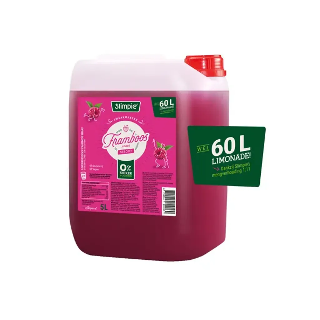 Slimpie Nederland Slimpie - Raspberry Lemonade Syrup - 5 ltr 5000 ml