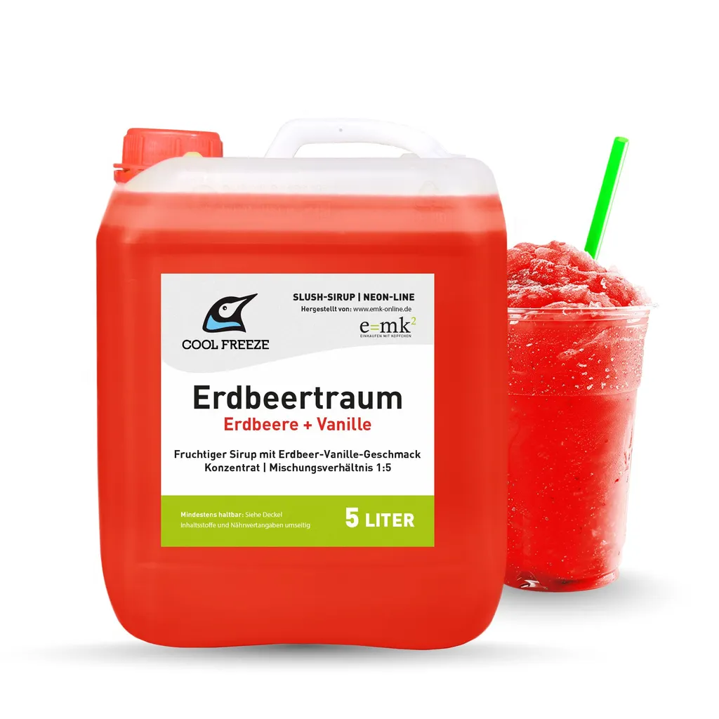 EmK Cool Freeze Strawberry Dream Slush Syrup (Strawberry-Vanilla) | Concentrate 5 L | Direct from the manufacturer 5000 ml