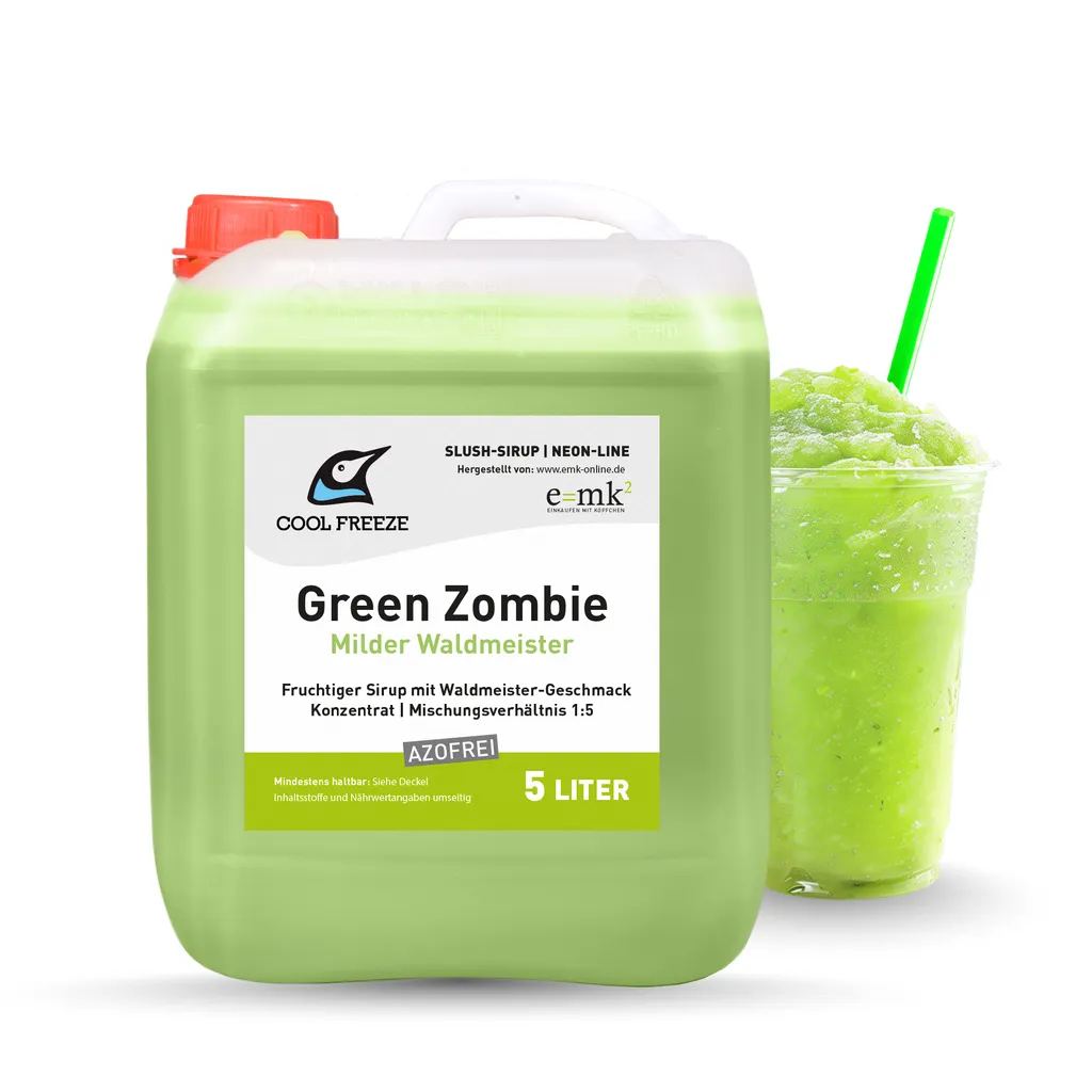 EmK Cool Freeze Slush Syrup Ice Green Zombie (mild woodruff) | Concentrate 5 L Azo-free | Professional Ice | from the manufacturer