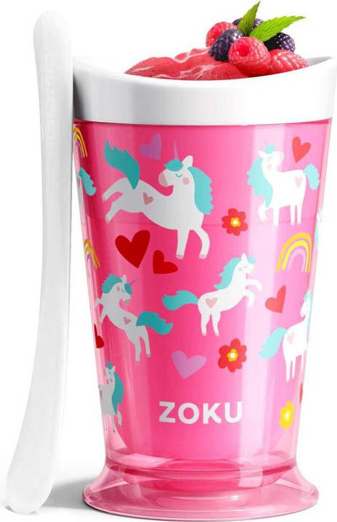 Slush and milkshake maker, unicorn, polypropylene/plastic, BPA-free, pink - Zoku