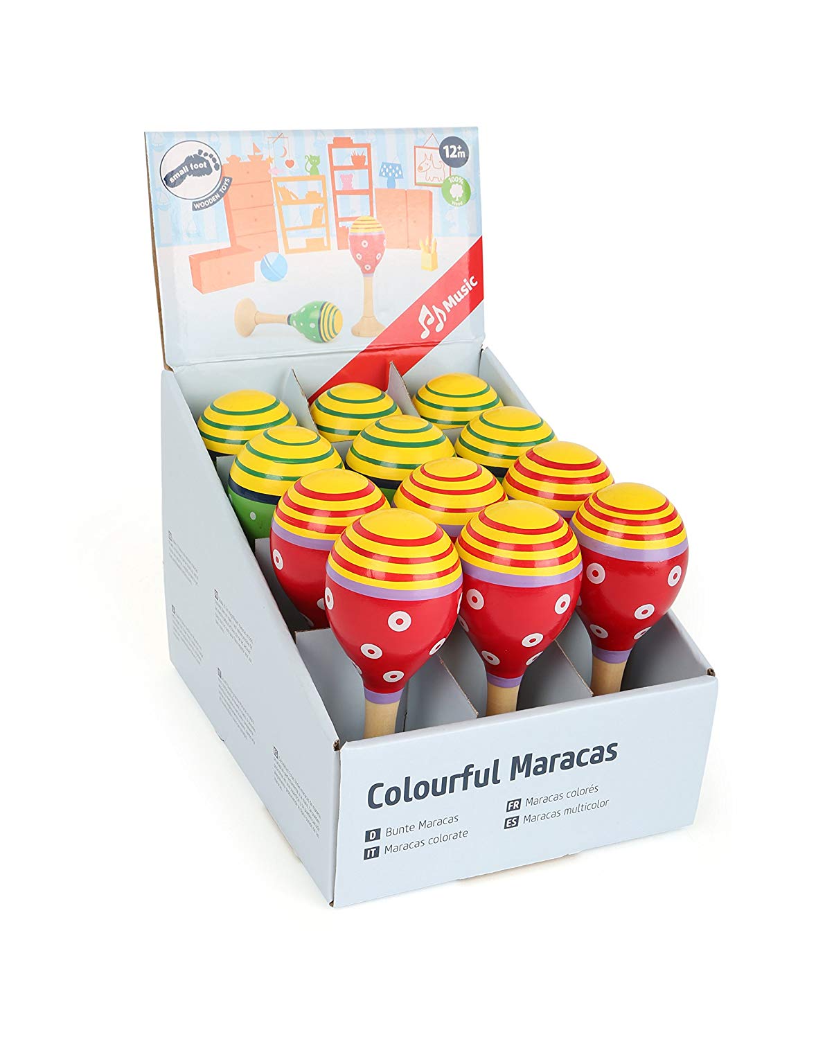 Small Foot by Legler Display With Colourful Maracas Multi Coloured