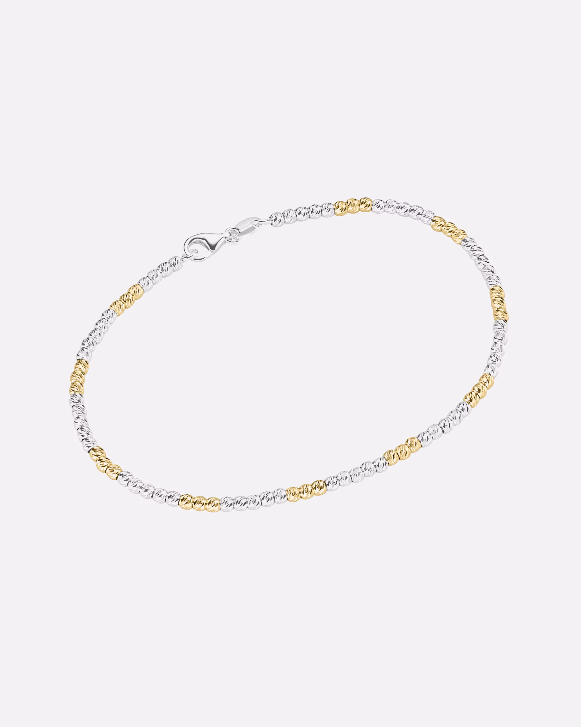 Smart Jewel Bracelet Bracelet with faceted balls, silver 925 Silber - vergoldet Bicolor