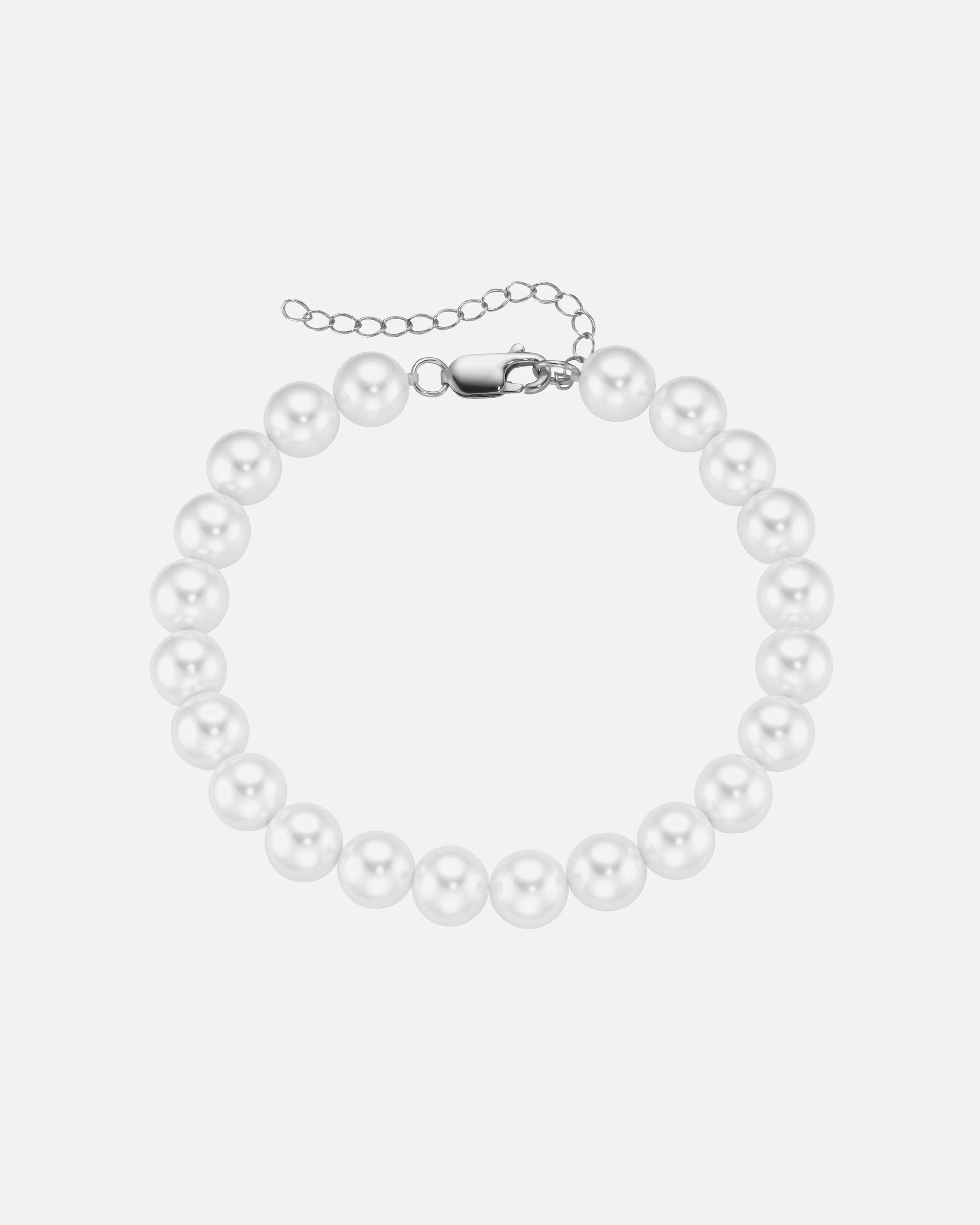Smart Jewel bracelet bracelet with shell beads, silver 925 Weiss