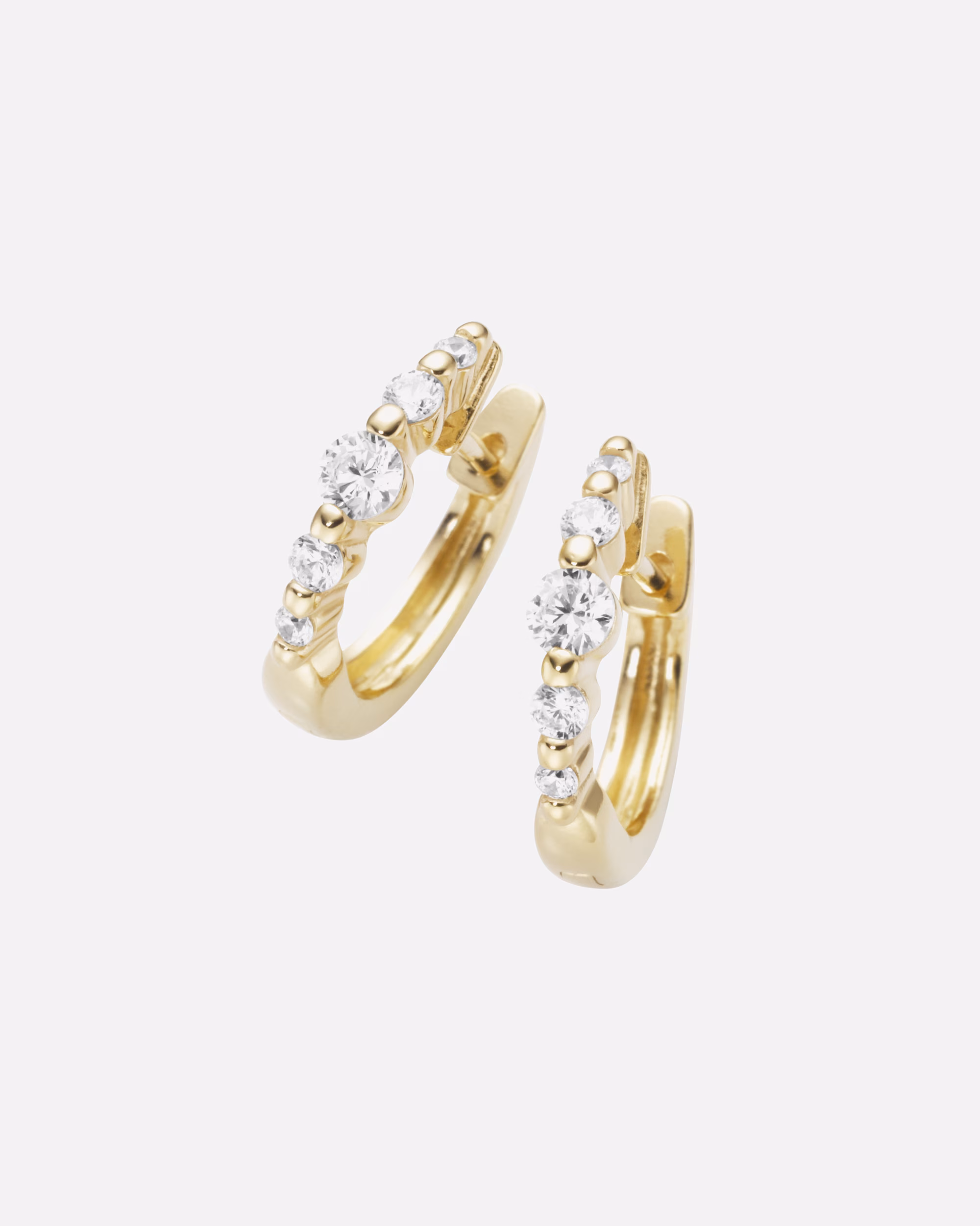 Smart Jewel Hoop Earrings Zirconia Stones, Silver 925 Onesize