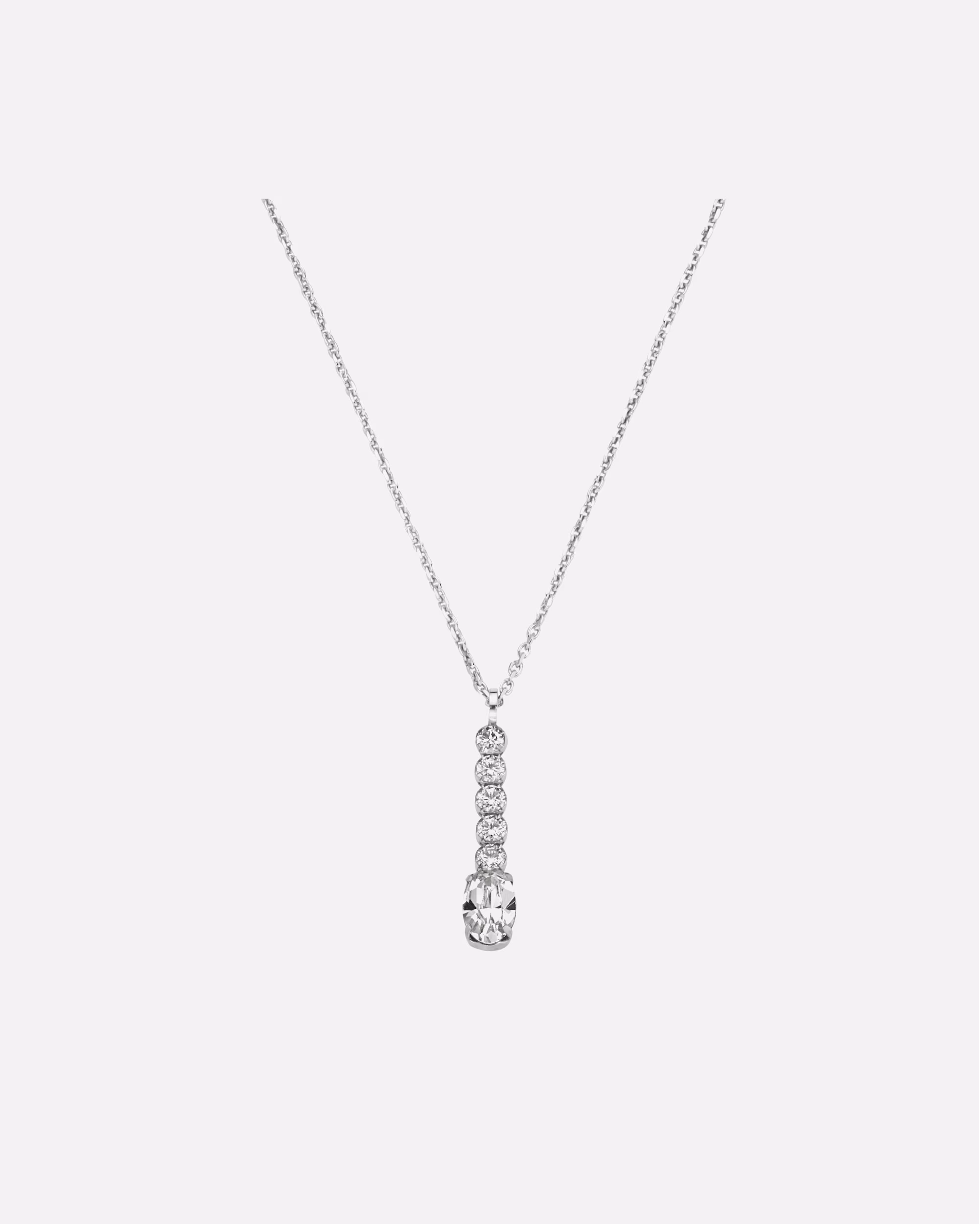 Smart Jewel necklace chain pendant with crystal stones, silver 925 45 cm