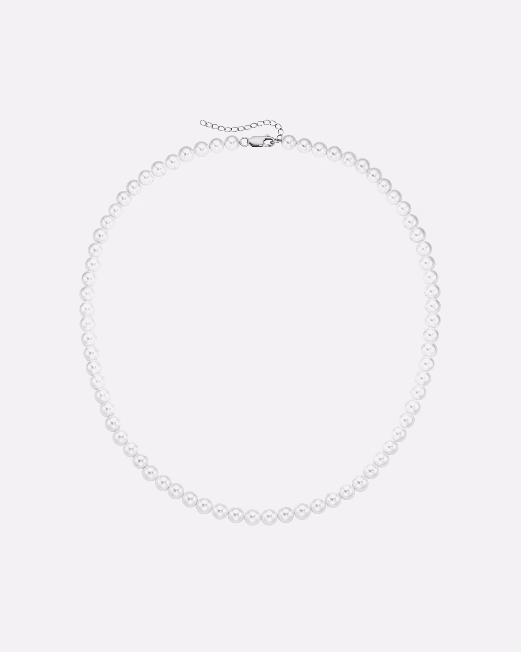 Smart Jewel necklace chain with shell pearls, silver 925 Weiss