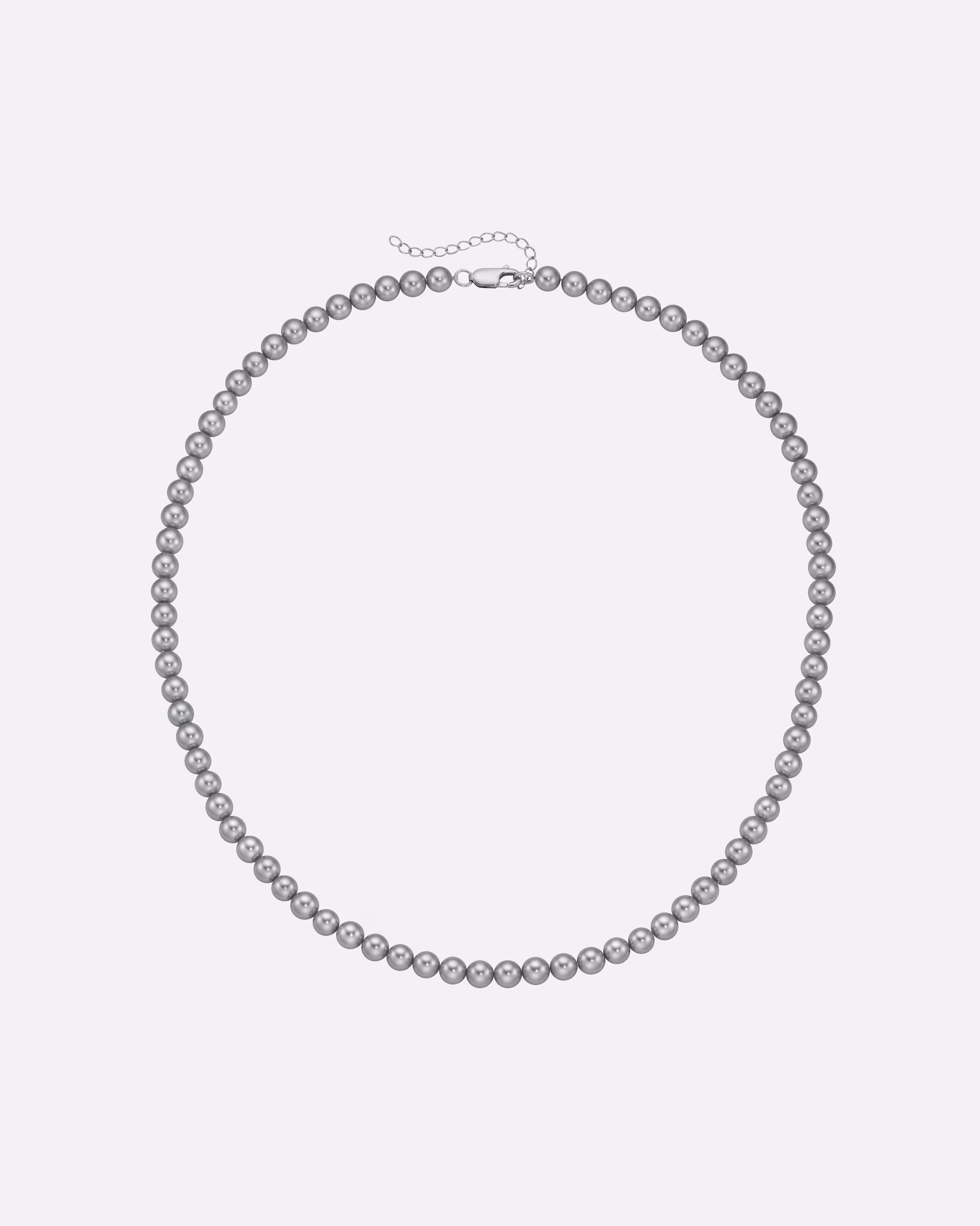 Smart Jewel necklace chain with shell pearls, silver 925 Grau