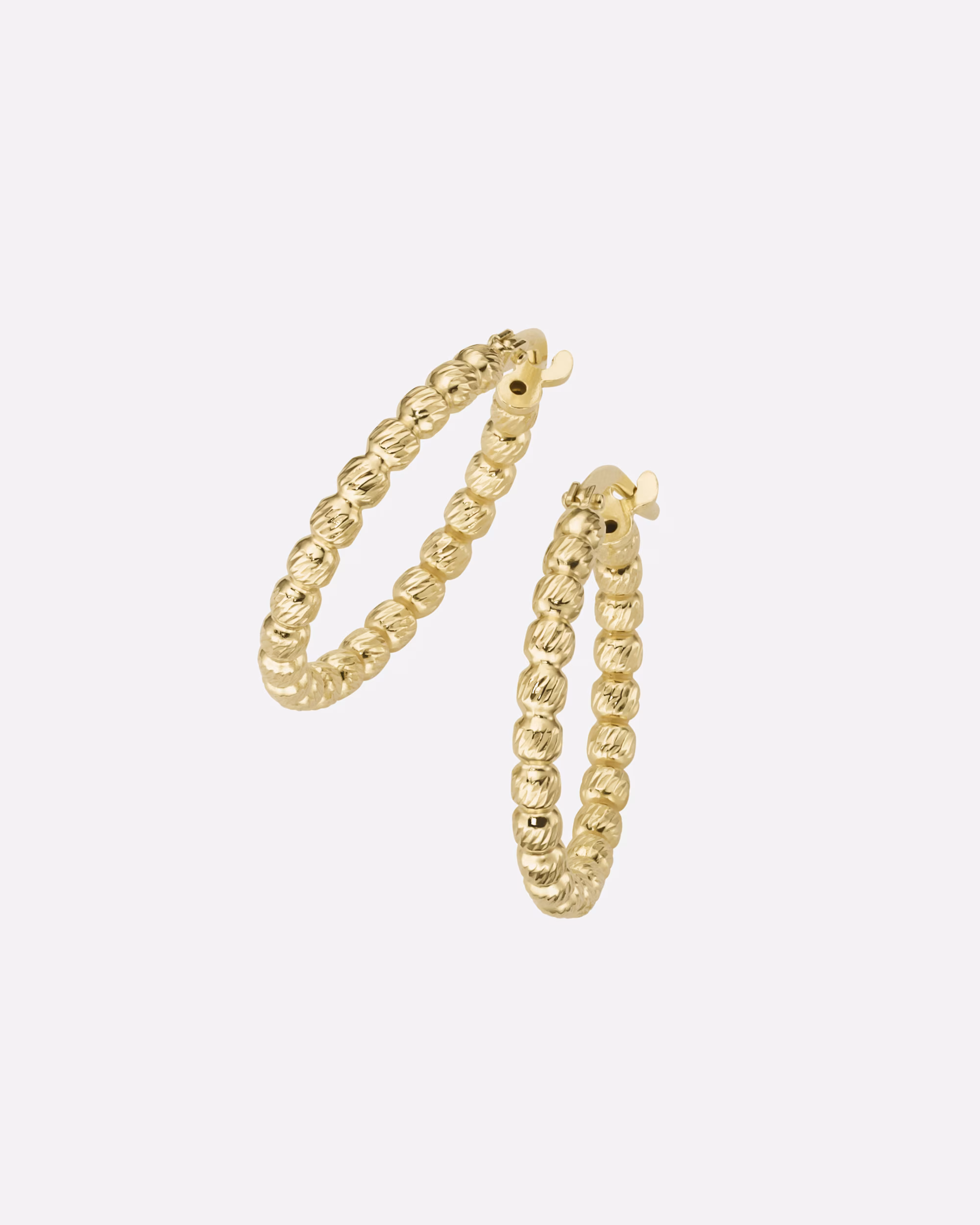 Smart Jewel earring hoop earrings with diamond surface, silver 925 2 cm