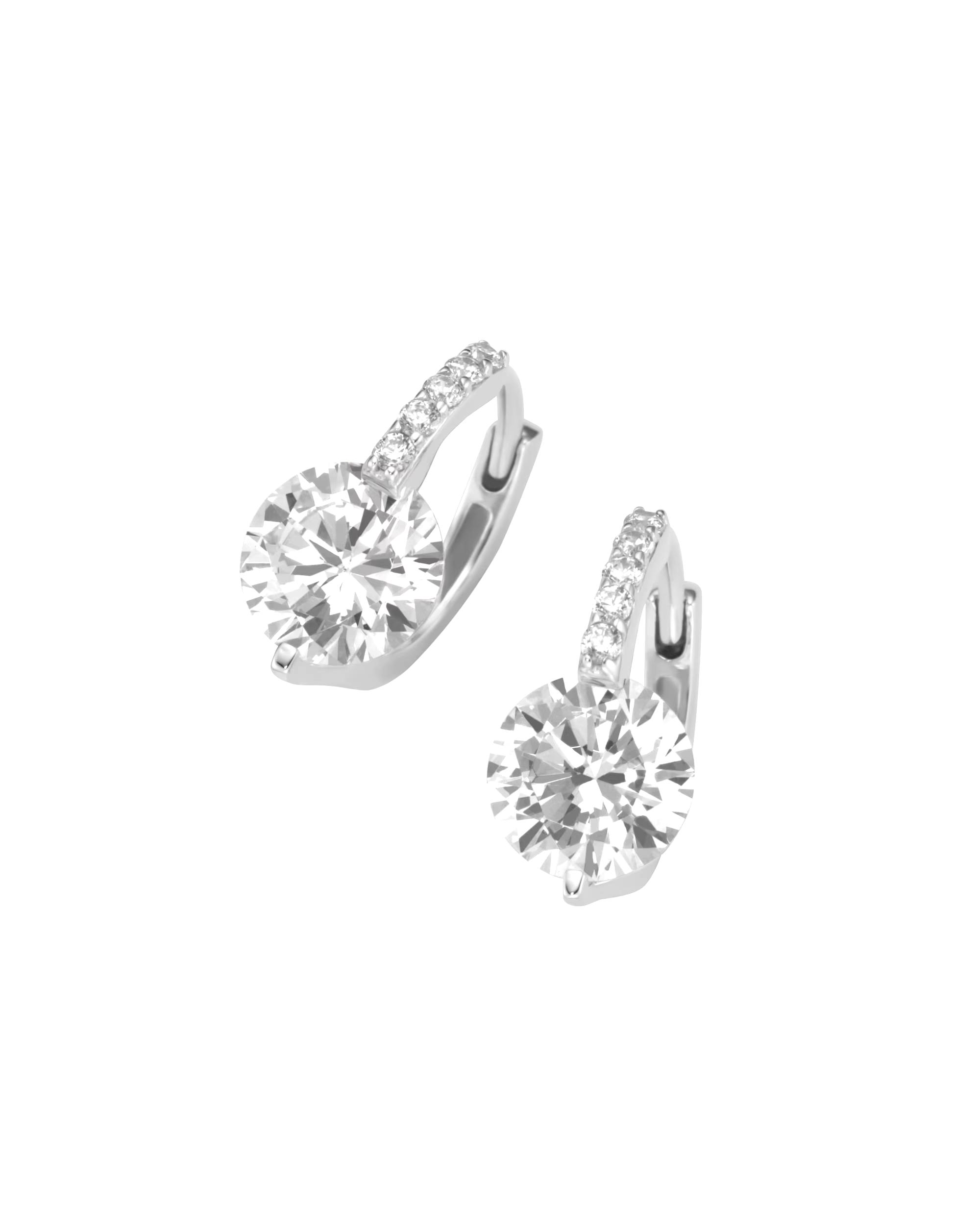 Smart Jewel earring folding hoop earrings with zirconia, silver 925 Onesize