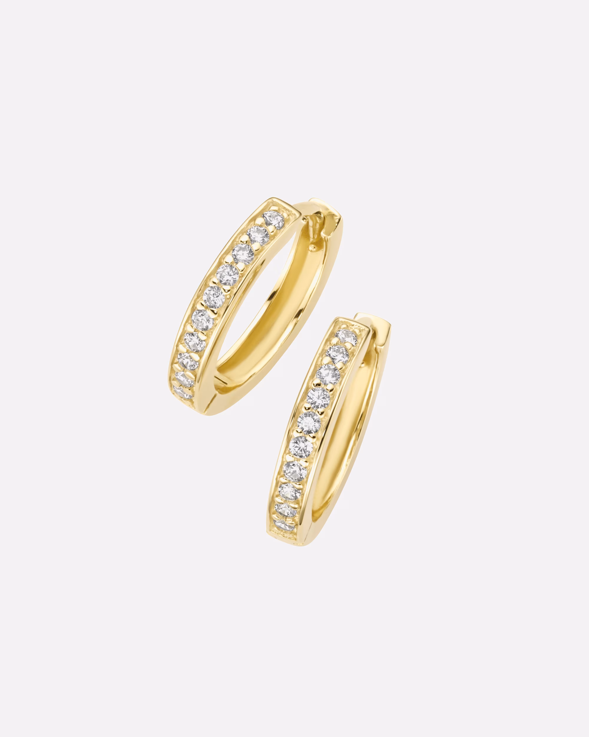 Smart Jewel earring folding hoop earrings with zirconia stones, silver 925 1,5 cm