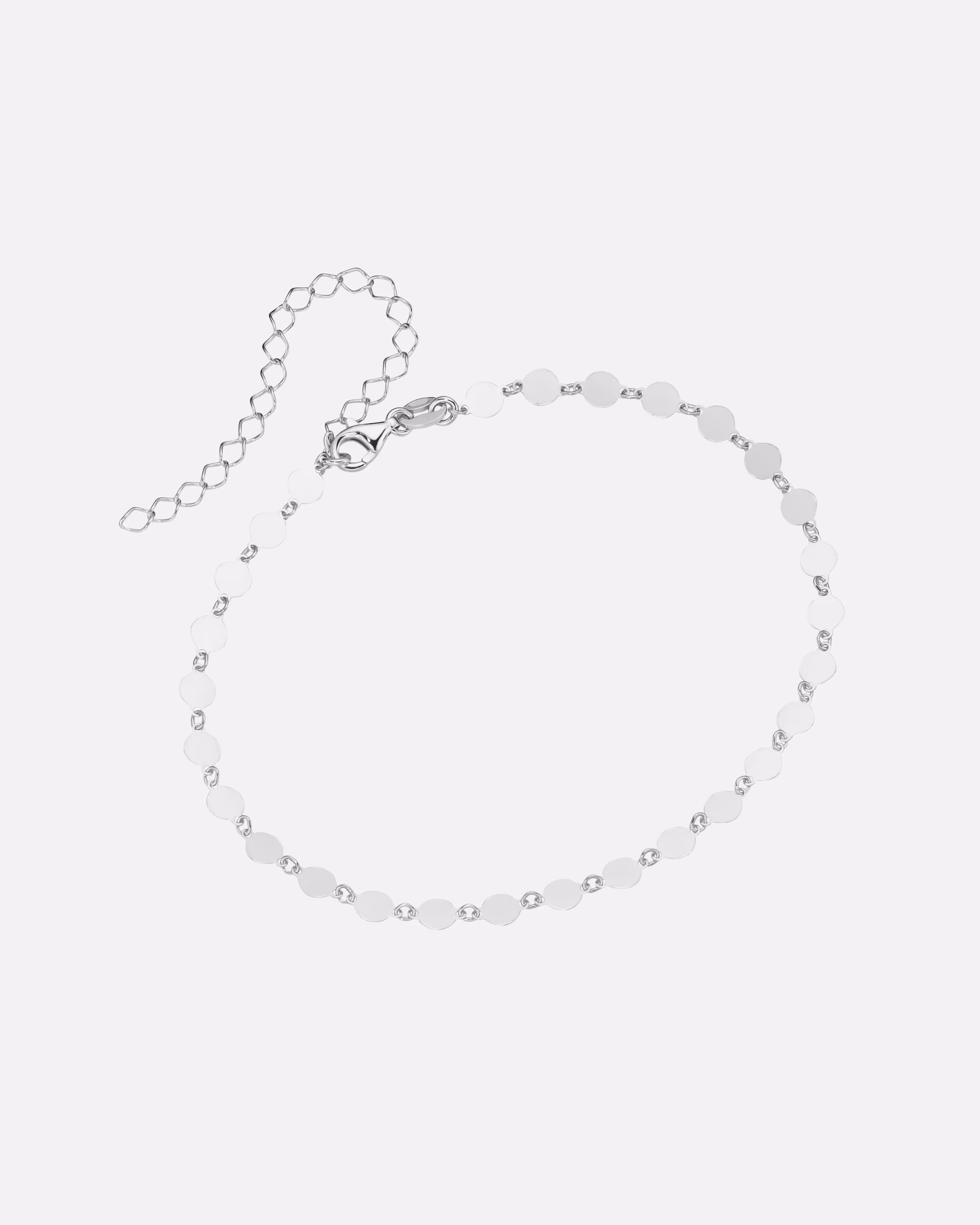 Smart Jewel jewelry ankle chain round plates, silver 925 28 cm