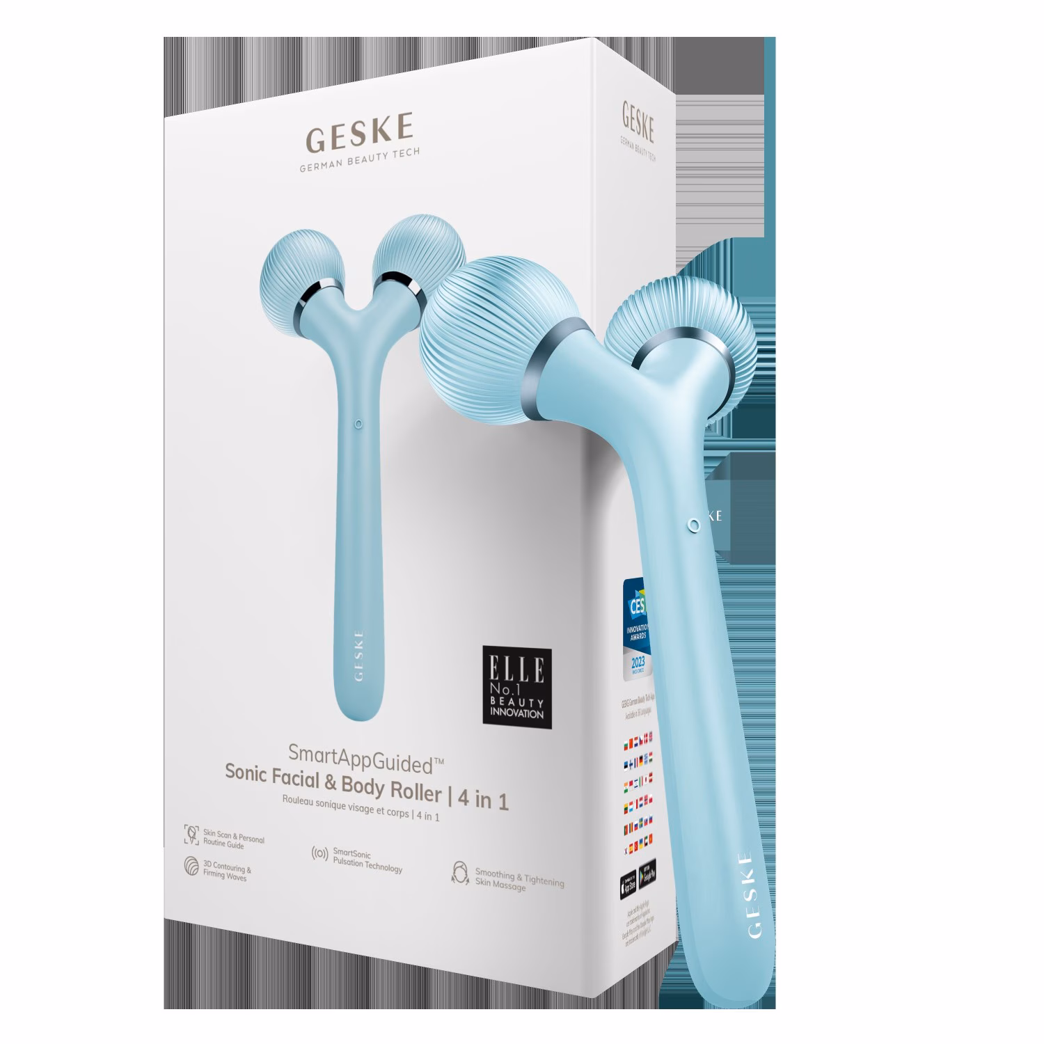 GESKE SmartAppGuided™ Sonic Facial & Body Roller | 4 in 1
