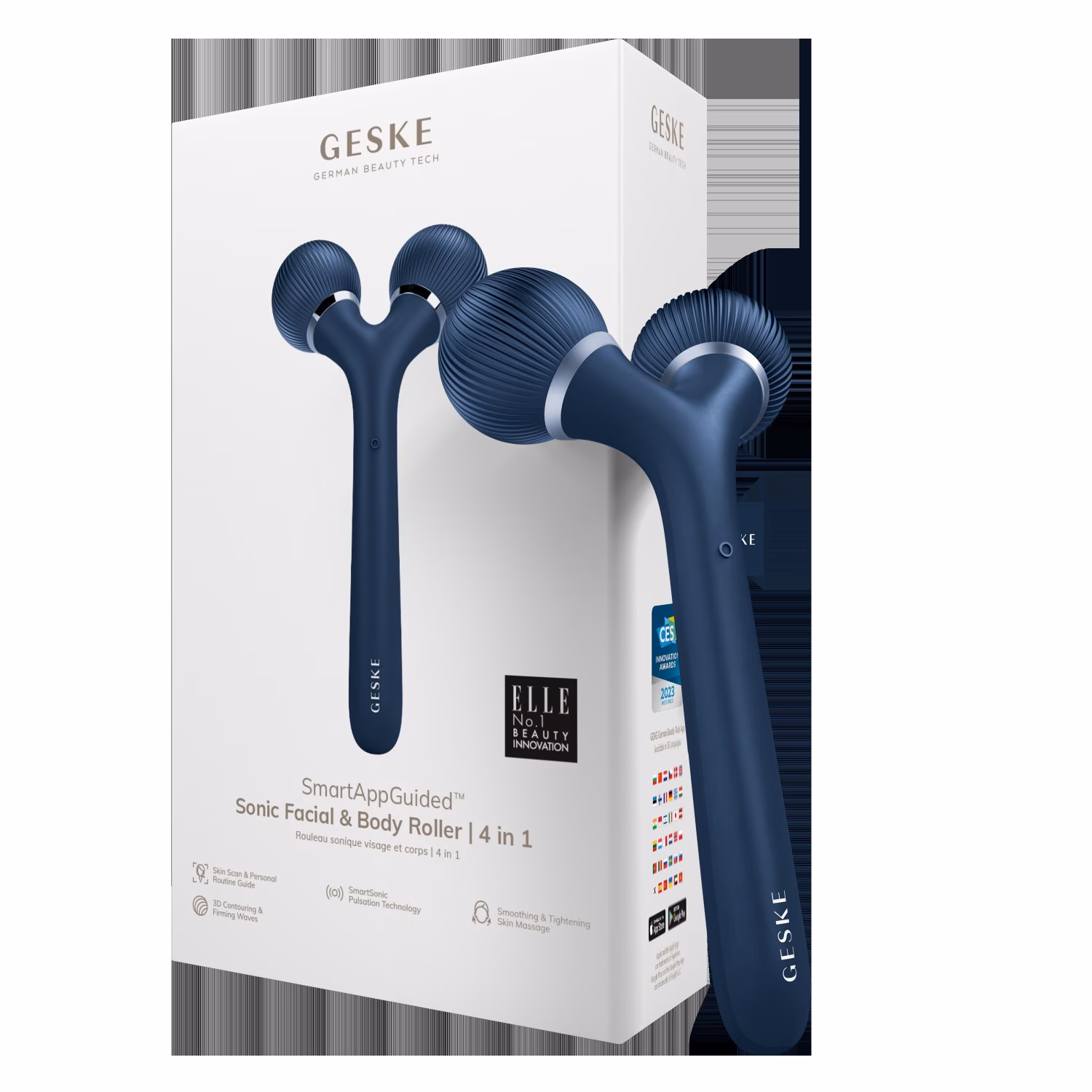 GESKE SmartAppGuided™ Sonic Facial & Body Roller | 4 in 1