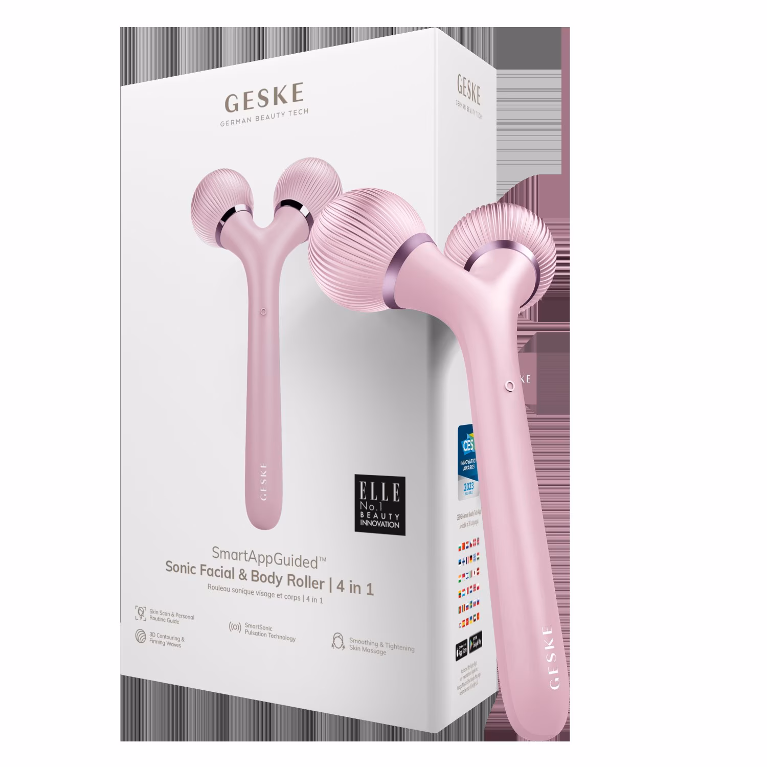 GESKE SmartAppGuided™ Sonic Facial & Body Roller | 4 in 1