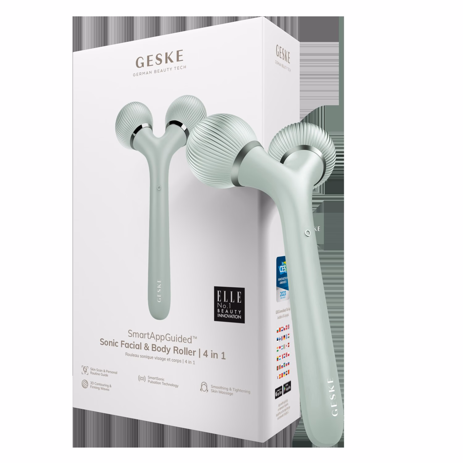 GESKE SmartAppGuided™ Sonic Facial & Body Roller | 4 in 1