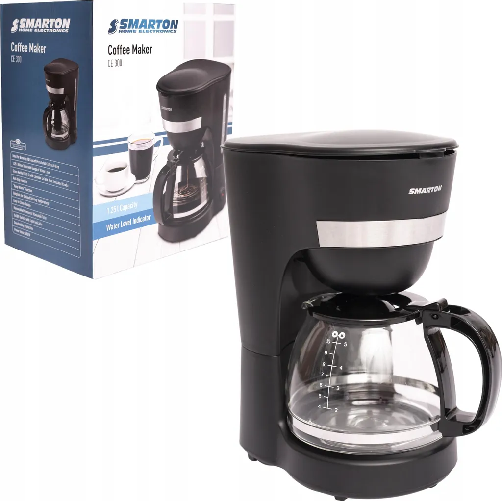 Sencor Smarton 1.25L 600W Black Anti-Drip Filter Coffee Machine