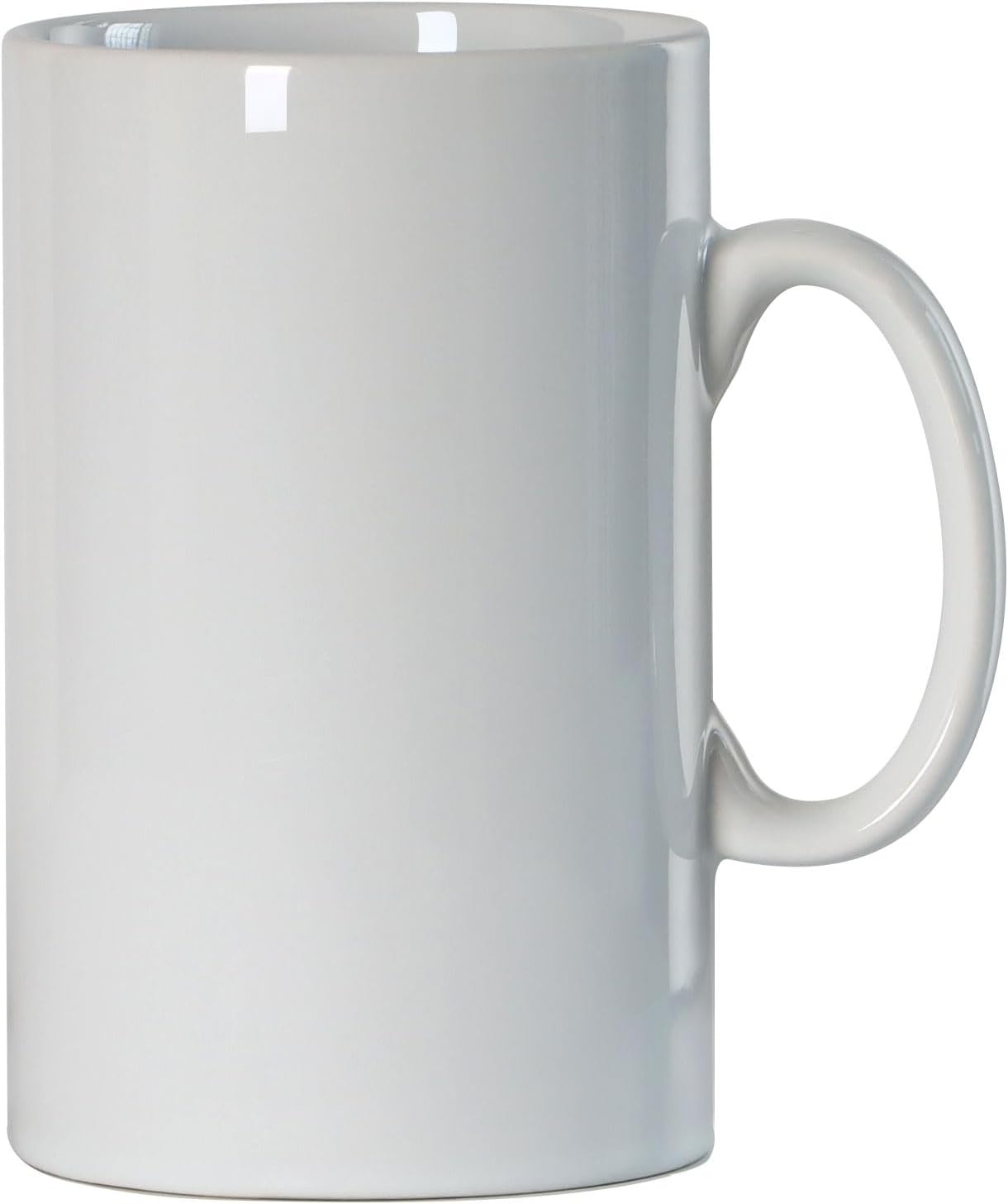 Smilatte 850ml Extra große Keramik Kaffeetasse, M017 Classic Porzellan Boss Super Gross Tasse Big Teetasse mit Griff für Büro und Zuhause, Weiß
