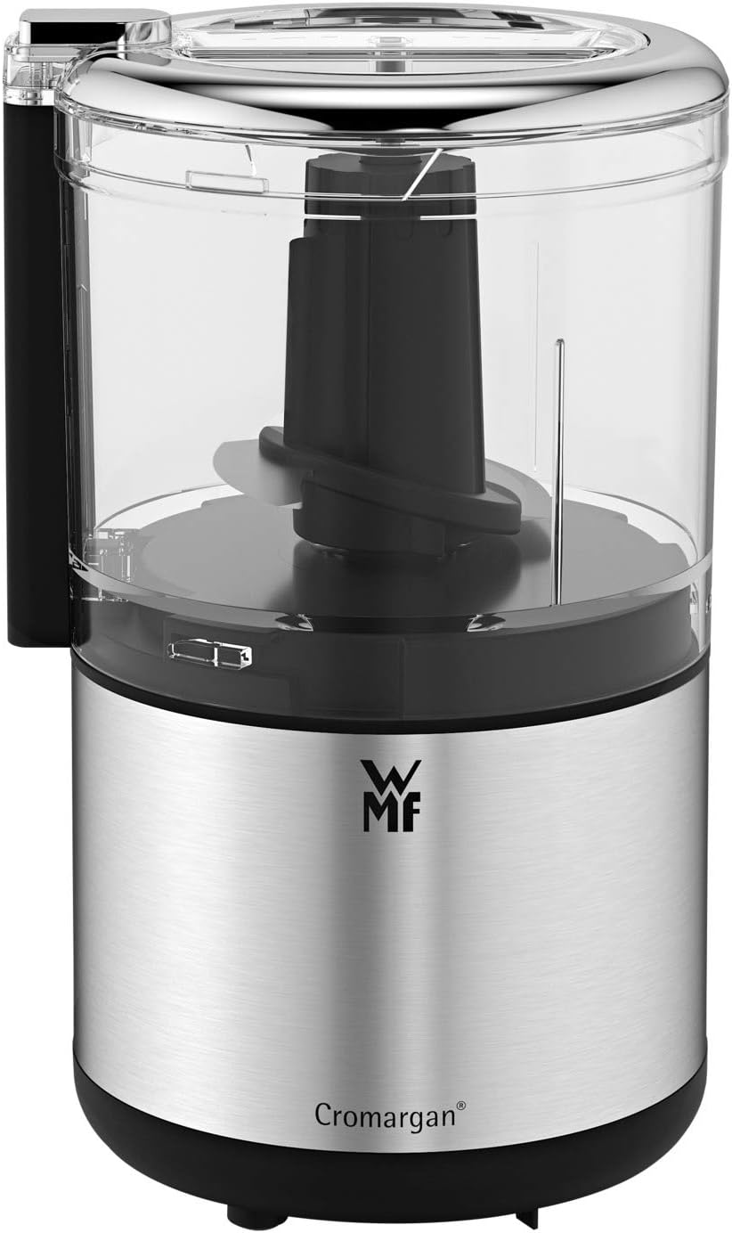 WMF KÜCHENminis Cromargan Matt Space-Saving Multi Chopper with One-Handed Operation and Removable Container (0.3L) 65 W