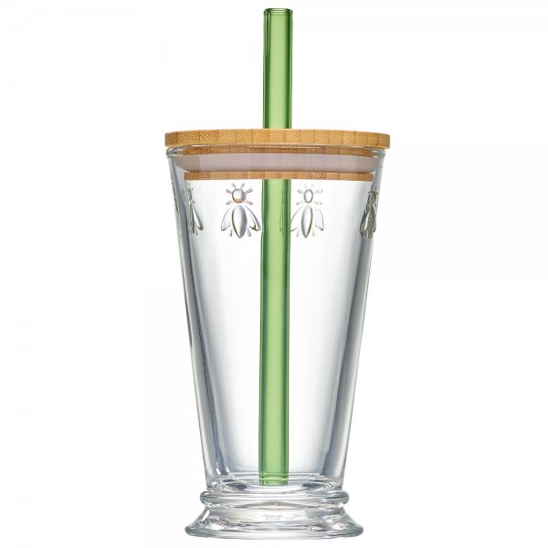 la-rochere Smoothie glass set Bubble Tea Abeille Clear from La Rochère