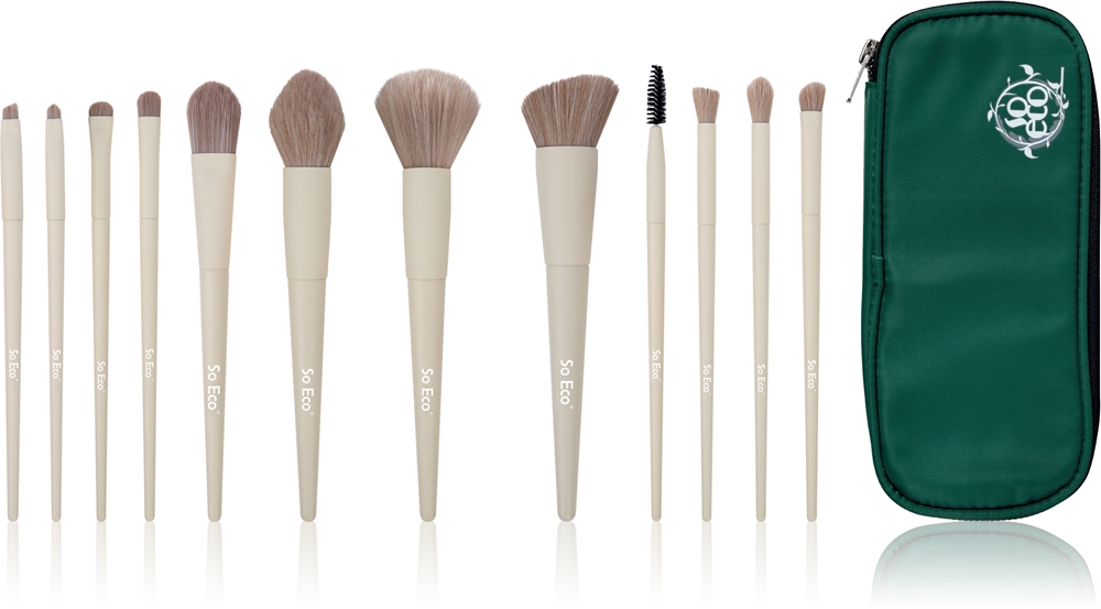 So Eco Flawless 12 Piece Brush & Bag Set Complexion Sponge brush set with bag