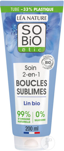 So'Bio Étic SoBio Étic 2in1 Care Sublimes Boucles Lin Et Vitamine F Bio Tube 200ml