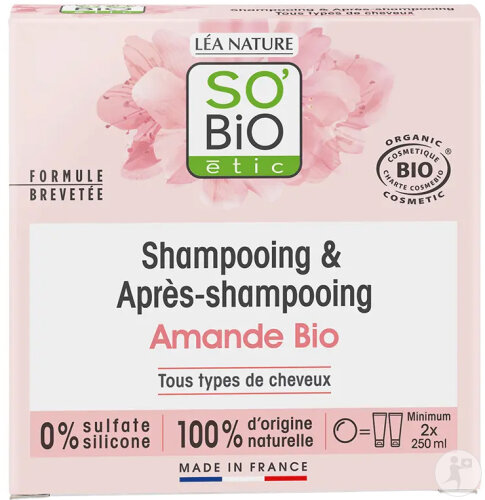 So'Bio Étic So’Bio Étic 2In1 Shampoo and Conditioner Solid Almond Organic 65g