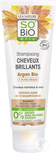 So'Bio Étic SoBio Étic Argan and Oleic Acid Brilliant Hair Shine Shampoo Tube 250ml