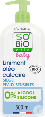 So'Bio Étic SoBio Étic Baby Oil Limestone Balm Diaper Care High Tolerance Organic Olive Oil Pump Bottle 500ml