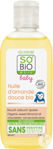 So'Bio Étic SoBio Étic Baby Sweet Almond Oil Unscented Hypoallergenic Bottle 100ml