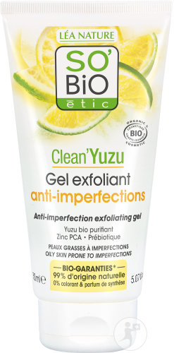 So'Bio Étic SoBio Étic CleanYuzu Anti-Imperfections Peeling Gel Oily Skin With Impurities Bio Tube 150ml